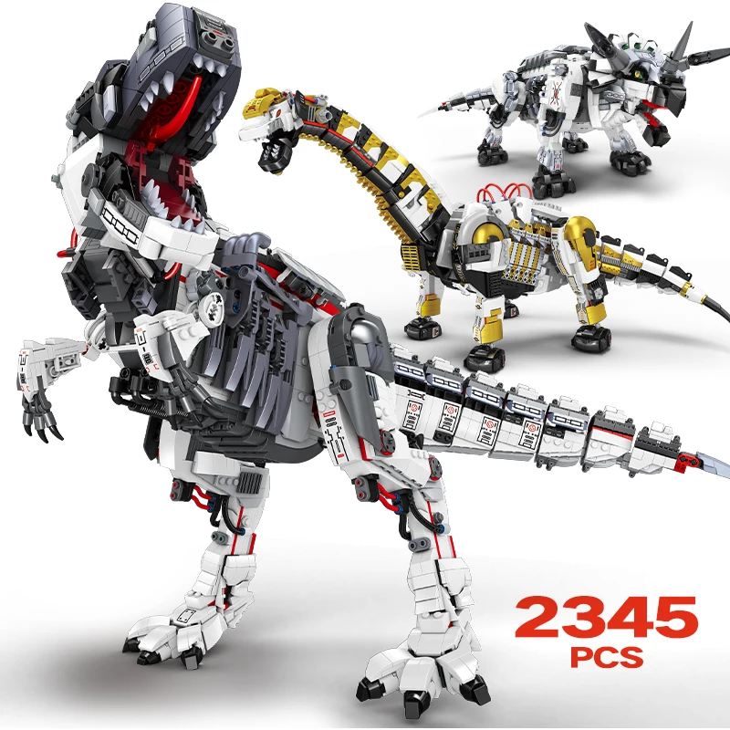 

2345 Pcs City Jurassic World Triceratops Dinosaur Building Blocks Battle Mechanical Tyrannosaurus Dragon MOC Bricks Toys for Kid
