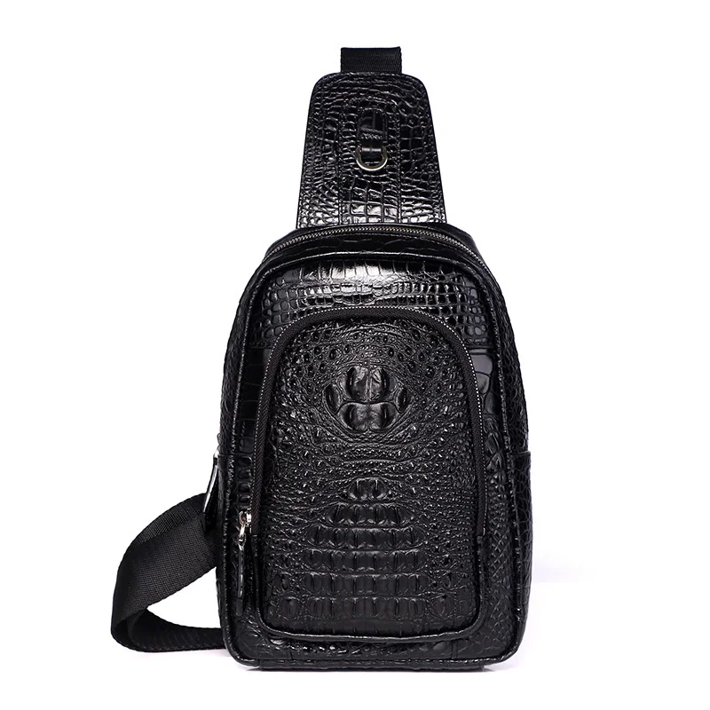 

2022 Men's Fashion Chest Bag Mens Cross Body Bag Genuine Leather Leisure Small Backpack Large Capacity Single Shoulder Crossbody