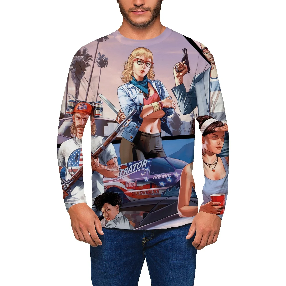 

Свитер Grand мужской с круглым вырезом, модная свободная универсальная Повседневная рубашка с длинными рукавами, пуловер в стиле ins, большие р...