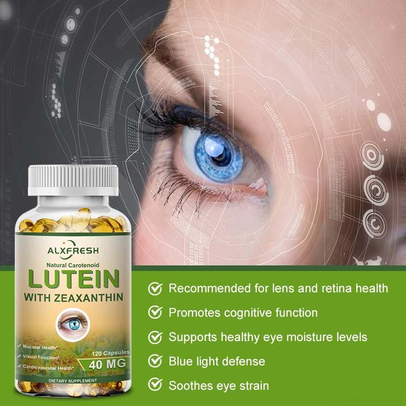 Alxfresh 3X Lutein Vitamin Capsules for Aging And Oxidative Relieve Stress Blue Light Protection Macular Health Vision Care