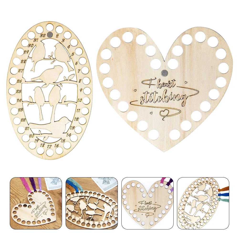 

4pcs Cross Thread Organizer Embroidery Floss DIY Organizing Board, Beige
