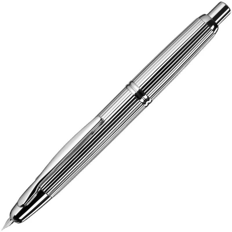 

Japan PILOT Capsless Rhodium Plated Striped Fountain Pen 18K Gold Pointed Bright Silver FC-3MS 1Pcs/Lot
