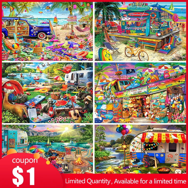 

EverShine 5D Diamond Mosaic Seaside Full Square Diamond Painting Car Cross Stitch Needlework Embroidery Landscape Shop Wall Art