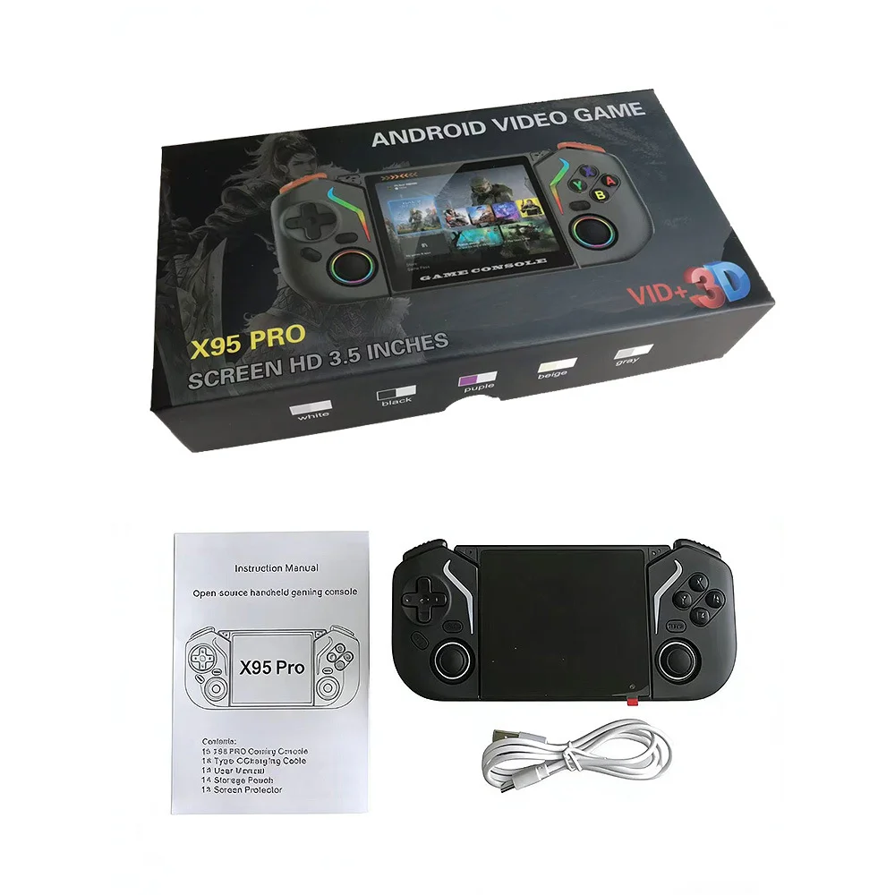 Портативная игровая консоль Reebolnic X95Pro с 3,5-дюймовым экраном OCA, симулятор ретро-игр, Wi-Fi, YouTube, PS1, портативная, подарок для детей. (art.: 3920dd0b08ddd) - 3920dd0b08ddd