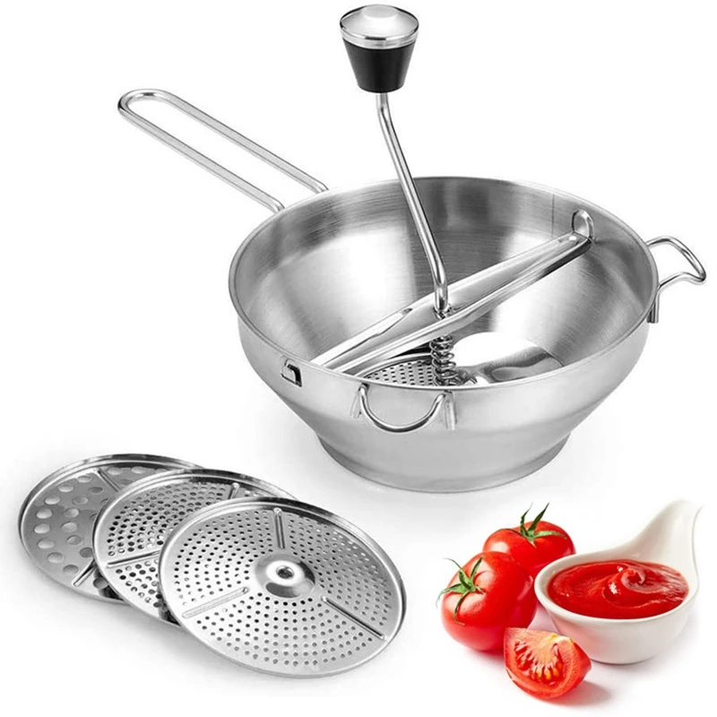 

Multifunctional Food Mills Stainless Steel Manual Potato Mashers Vegetable Mill