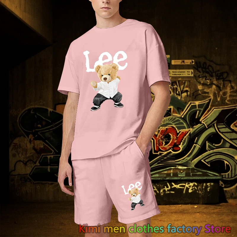 Summer Streetwear Tracksuit Jogging suit Brand Printed TShirts Shorts Sets Cotton Set Men Oversized 2 Piece Outfits Sets for Men