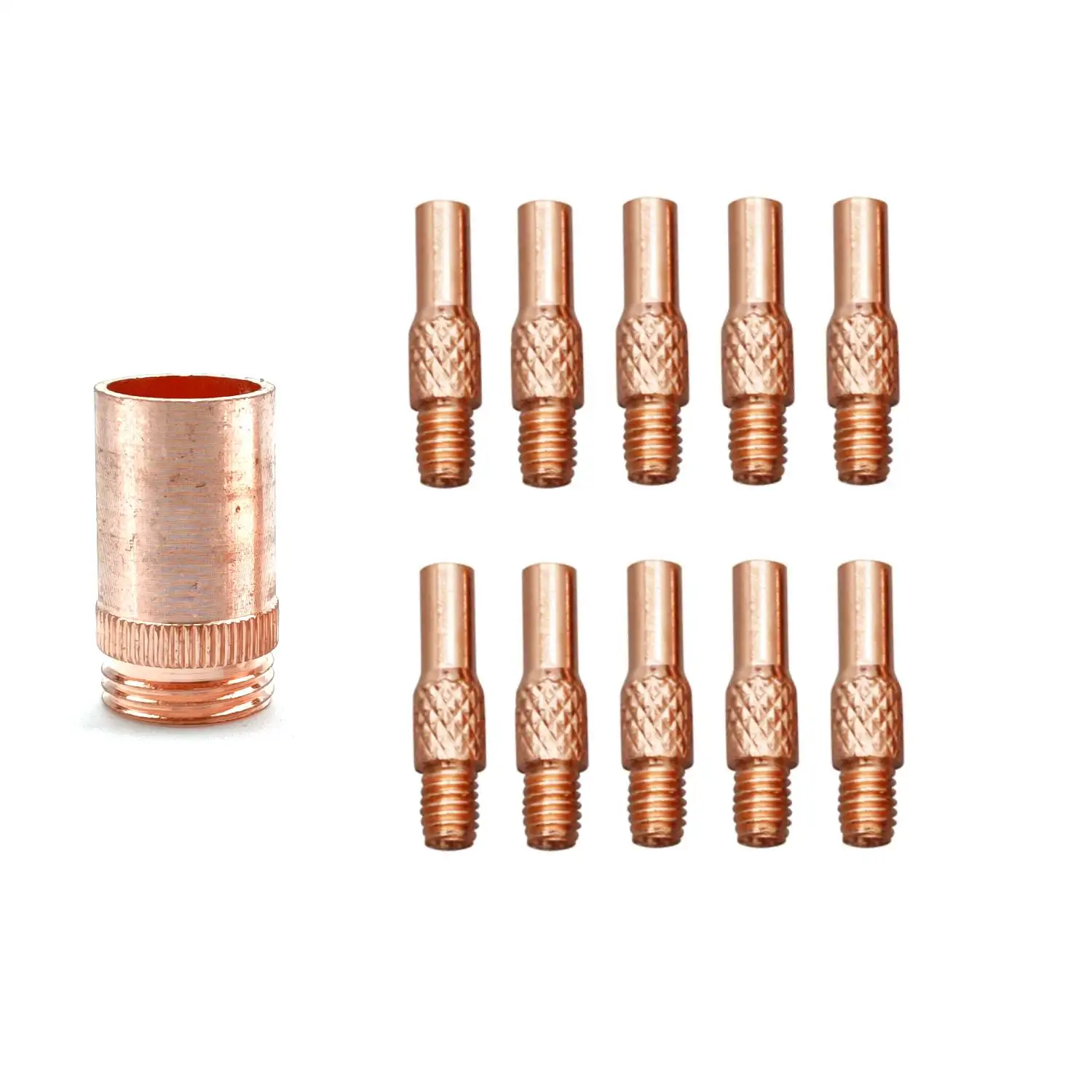 NBC200 NBC 200 NBC-200A Spool Gun Mig Welding Torch Welder Contact Tip Nozzle 0.8 0.9mm M5 Thread 22mm Length