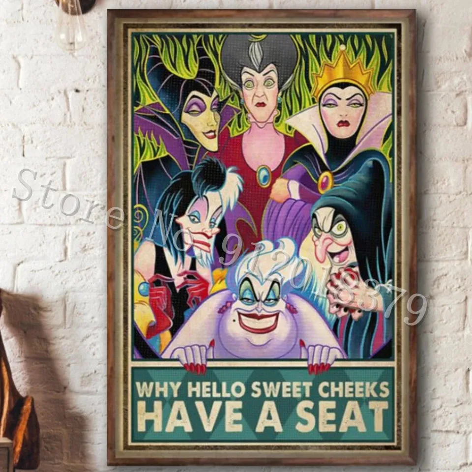 

Disney Canvas Painting Cartoon Posters and Prints Villain Bad Women Witch Queen Wall Art Pictures for Living Room Kids Decor