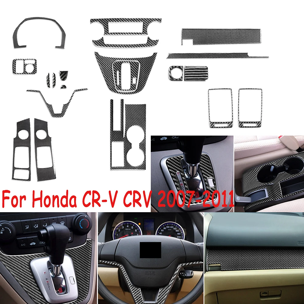 

For HONDA Honda CR-V CRV 2007-2010 2011 Carbon Fiber Full Interior Kit Set Trim Cover Sticker Car Interior Parts