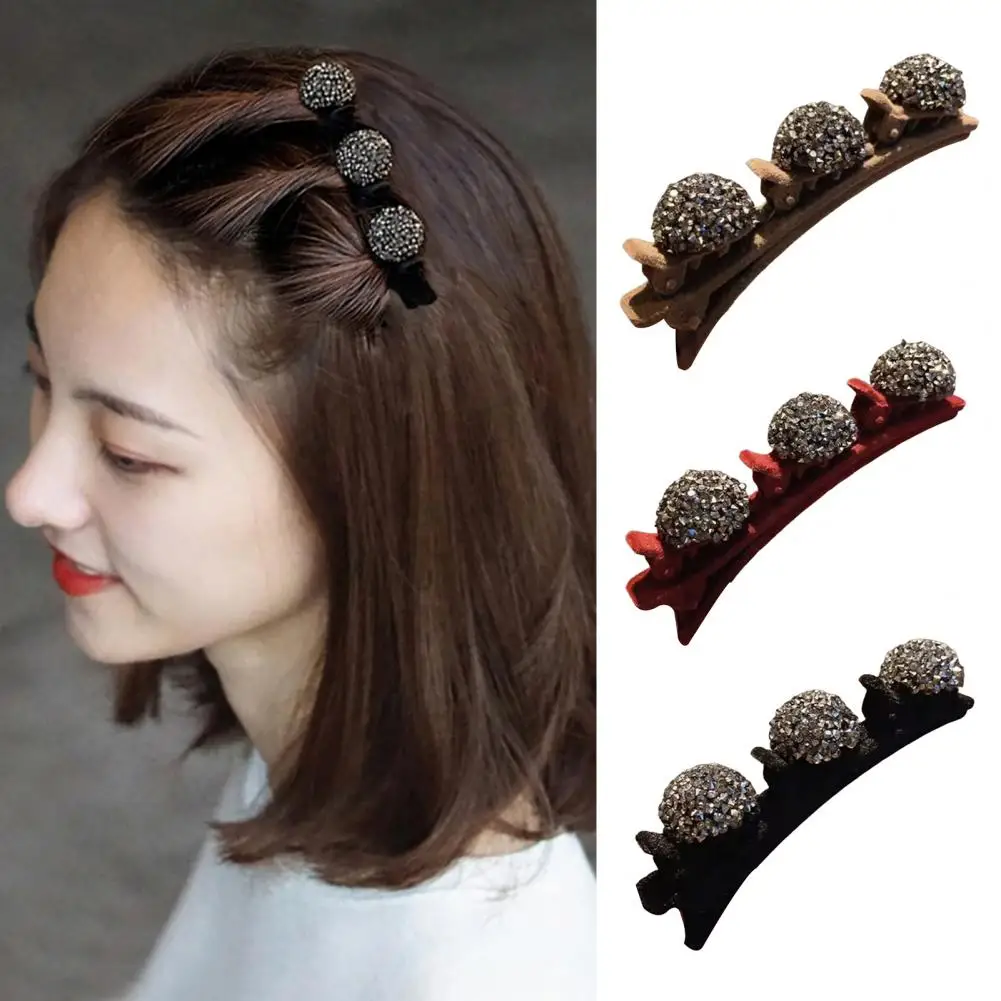 

Chic Headpiece Rhinestone Heart Decor Non-slip Small Clips Side Bang Hairpin Styling Tool Girls Hairpin Hair Pin