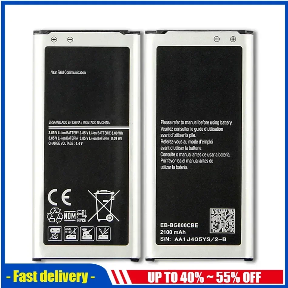 Аккумулятор EB-BG800BBE 2100mAh Мобильный телефон для Samsung Galaxy S5 Mini S5mini G800F G800H Smartphone Battery