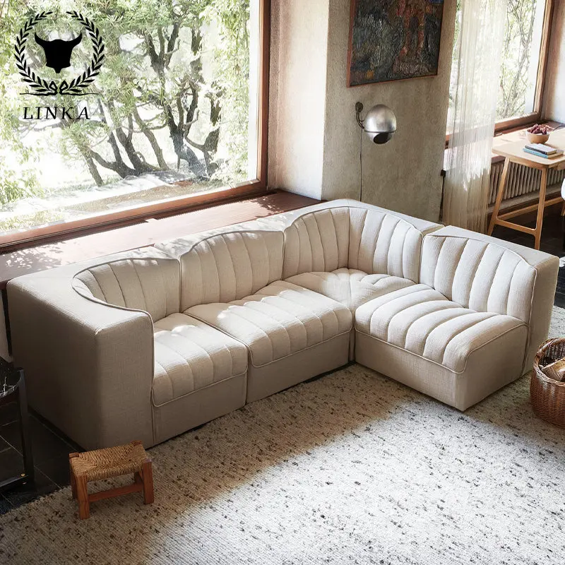 

Italian LightFabric Sofa/Free Module Units Combination Living Room Furniture Sets Velvet Couch