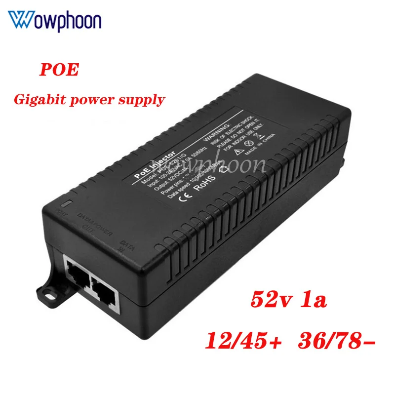 Gigabit 52V1A POE power supply POE splitter injector power adapter for Wireless APIP phone monitoring camera CPE bridge