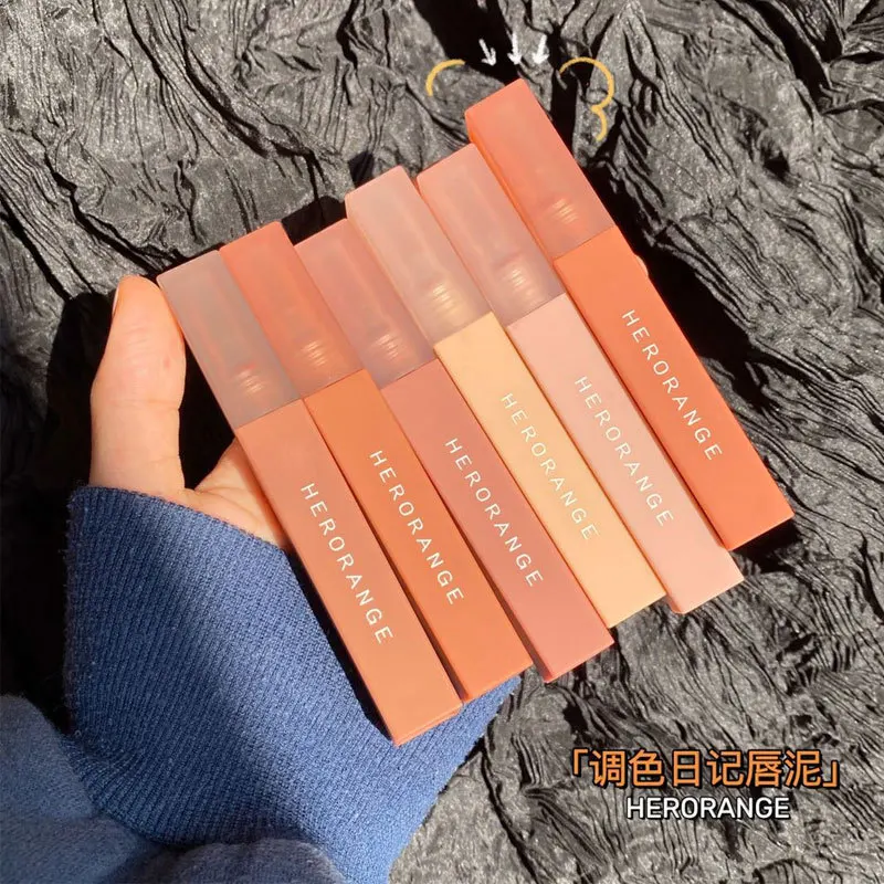 Матовый блеск для губ Herorange имеет мягкий как бархат водонепроницаемый и стойкий MM