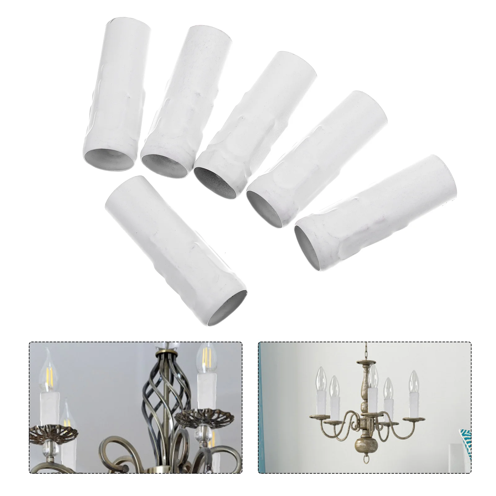 

Covers Chandelier Socket Sleeves Cover Sleeve Candelabra Light Holder Base Drip Tealight Tube Iron Tall Lamp Hanging Bulb E14