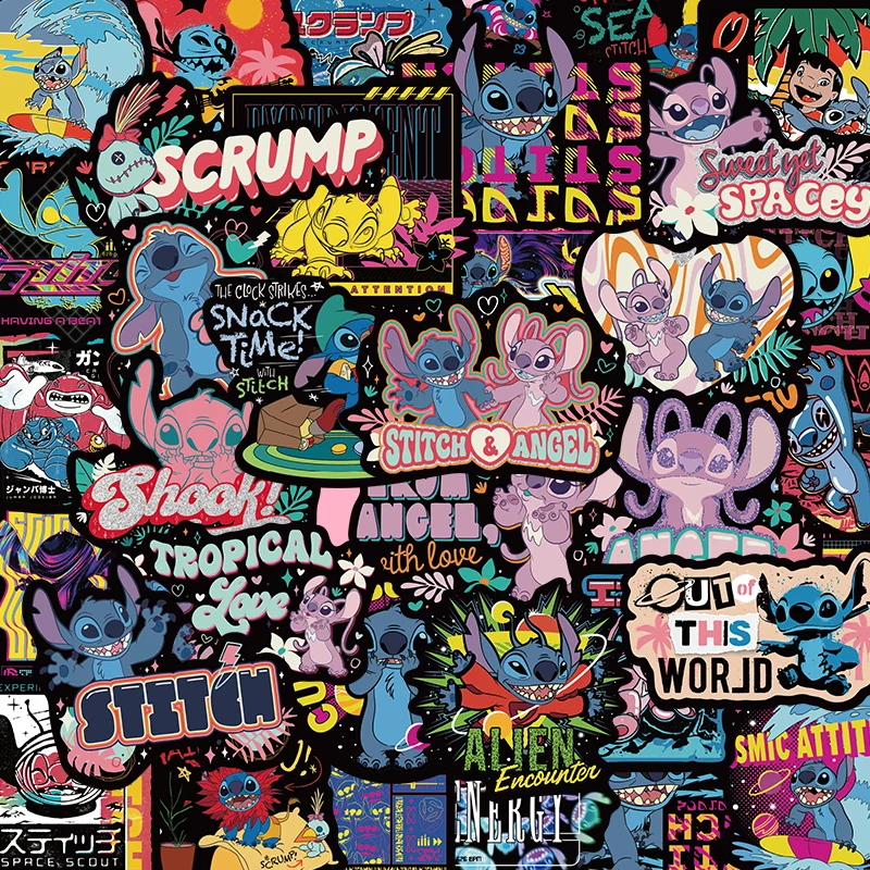 100 шт. наклейки со стежком из мультфильма Диснея милые аниме Лило и Стич для