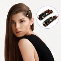 for students ladies hair accessories attractive hair clips 2pcs colorful rhinestone hairpins