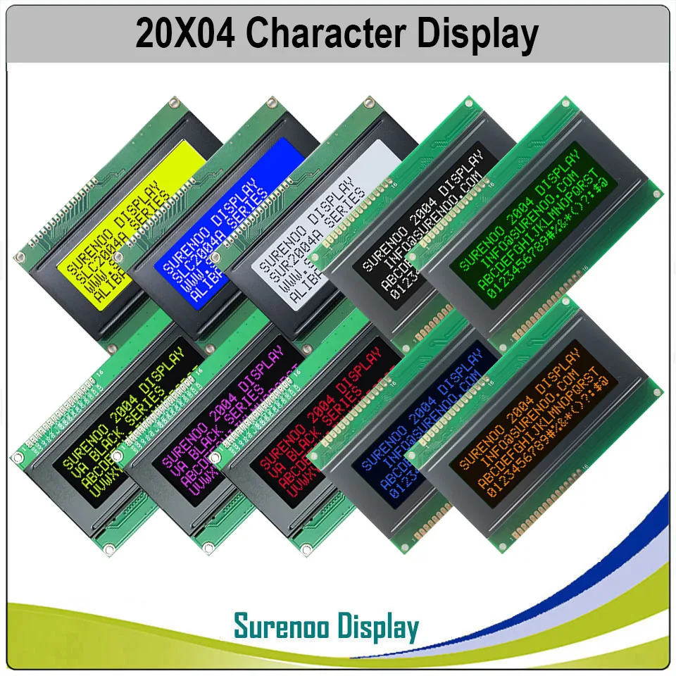 English-Japanese 204 20X4 2004 Character LCD Module Display Screen LCM with White Blue Orange Green LED Backlight