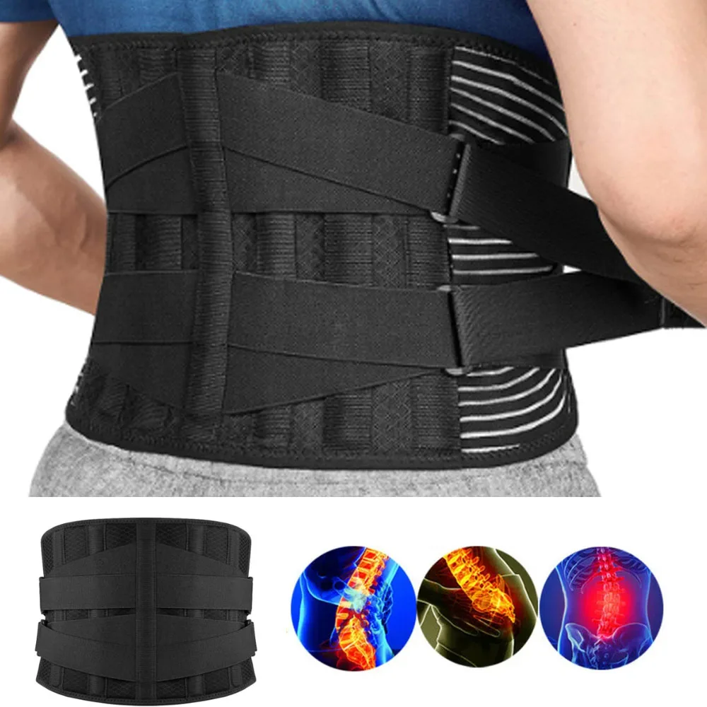 

Breathable Waist Braces Back Support Belt Anti-skid Lumbar Support Belt with 16-hole Mesh for Lower Back Pain Relief, Sciatica