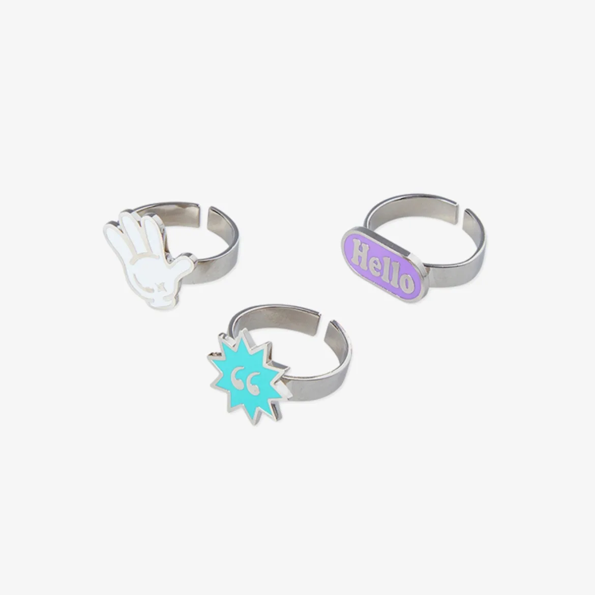 

2023 Hanliu New TREASURE ARTWORK RINGSET Personalized Design Palm Letter Metal Open Ring Fashion Jewelry Accessories Fans Gift