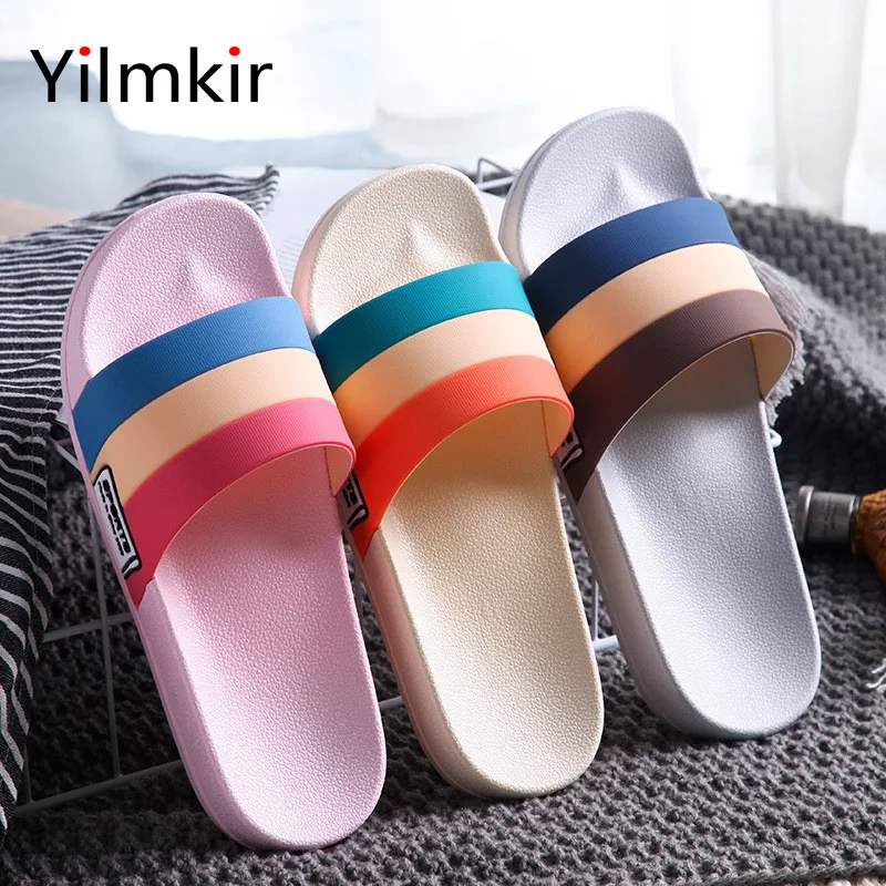 

Indoor Non Slip Comfortable and Breathable Bathroom Women Slippers Fashion Portable Outdoor Wear Resistant Couple Simple Sandals