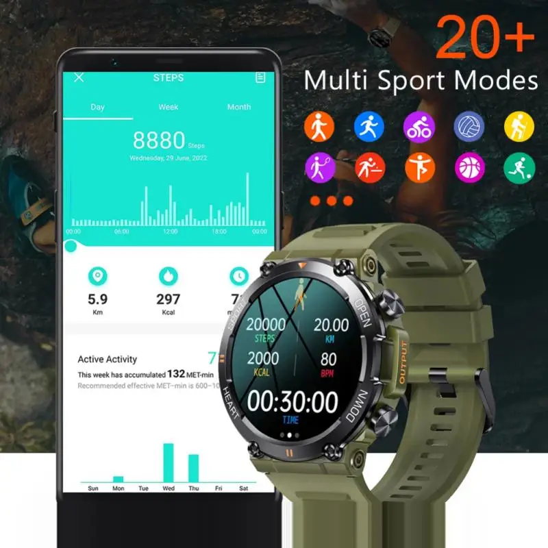 

Смарт-часы K56pro с Bluetooth, шагомером, пульсометром и тонометром