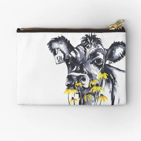 

Кармашки на молнии для трусиков и денег, с рисунком коровы