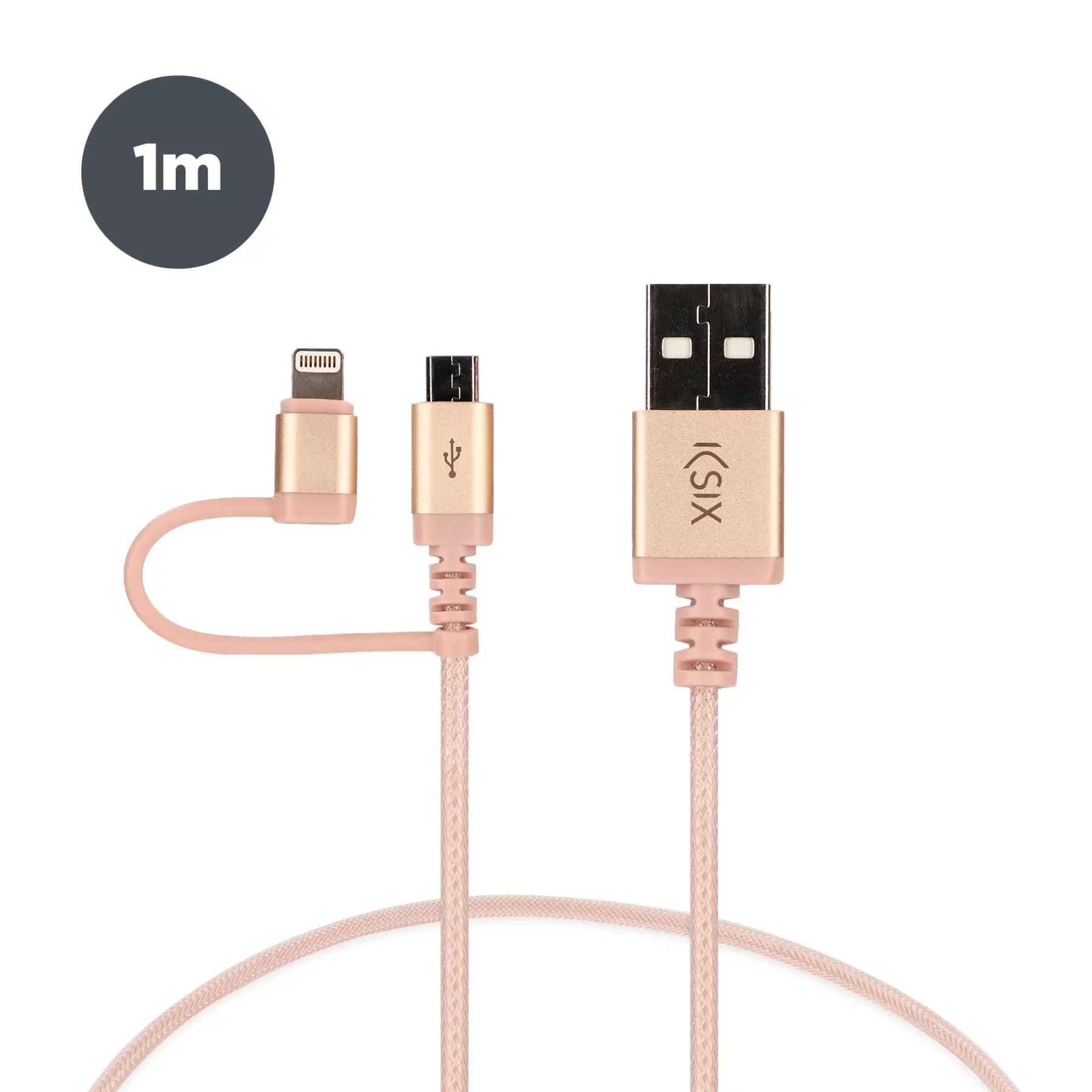 

Новый кабель 1 м, Разъемы USB и Micro USB, золотистый