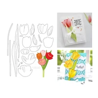 new 2022 into the blooms tulips die metal cutting dies scrapbooking for paper making no clear stamp frames card craft
