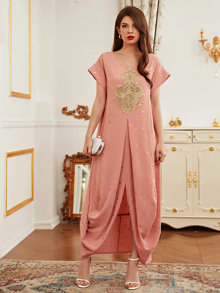 

TOLEEN Women Elegant Midi Dresses 2022 Summer Luxury Sequin Slit Ramadan Abaya Muslim Turkish African Evening Party Robe Vestido