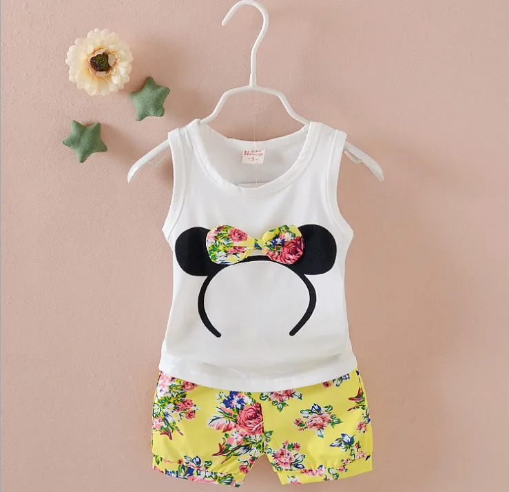 Лето 2020 одежда для маленьких мальчиков и девочек жилет шорты с мультяшным котом 2