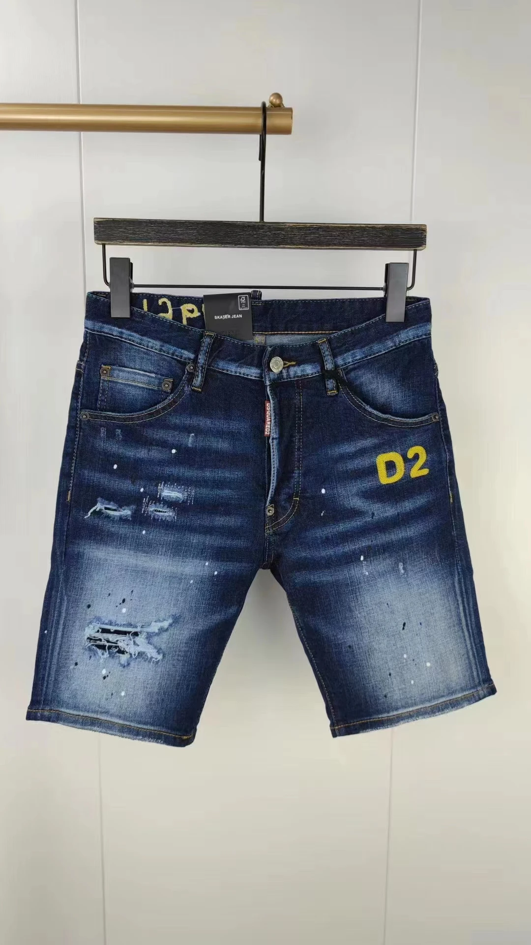 

Новинка 2022, модный бренд Dsquared2, мужские потертые, изношенные, рваные, с рисунком пятна, мотоциклетные джинсы N9629