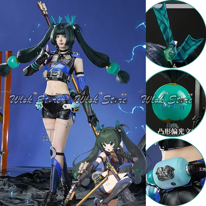 Zenless Zone Zero Qing Yi Косплей Костюм Парик Игра ZZZ Qingyi Униформа Головные Уборы