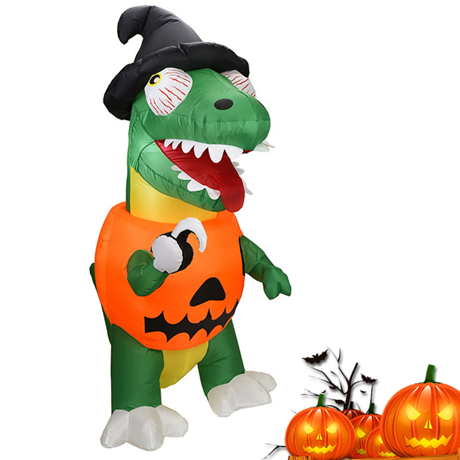 

Halloween Inflatables Dinosaur Pumpkin Decoration Colorful Dinosaur Outdoor Decoration Yard Decorations With Built-in LEDs And