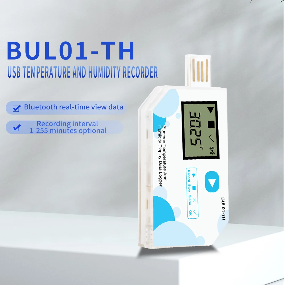 

Blue-tooth Temperature and Humidity Data Logger USB Temperature Recorder For Warehouse Cold Chain Transportation Laboratory