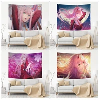 darling in the franxx zero two hanging bohemian tapestry art science fiction room home decor art home decor
