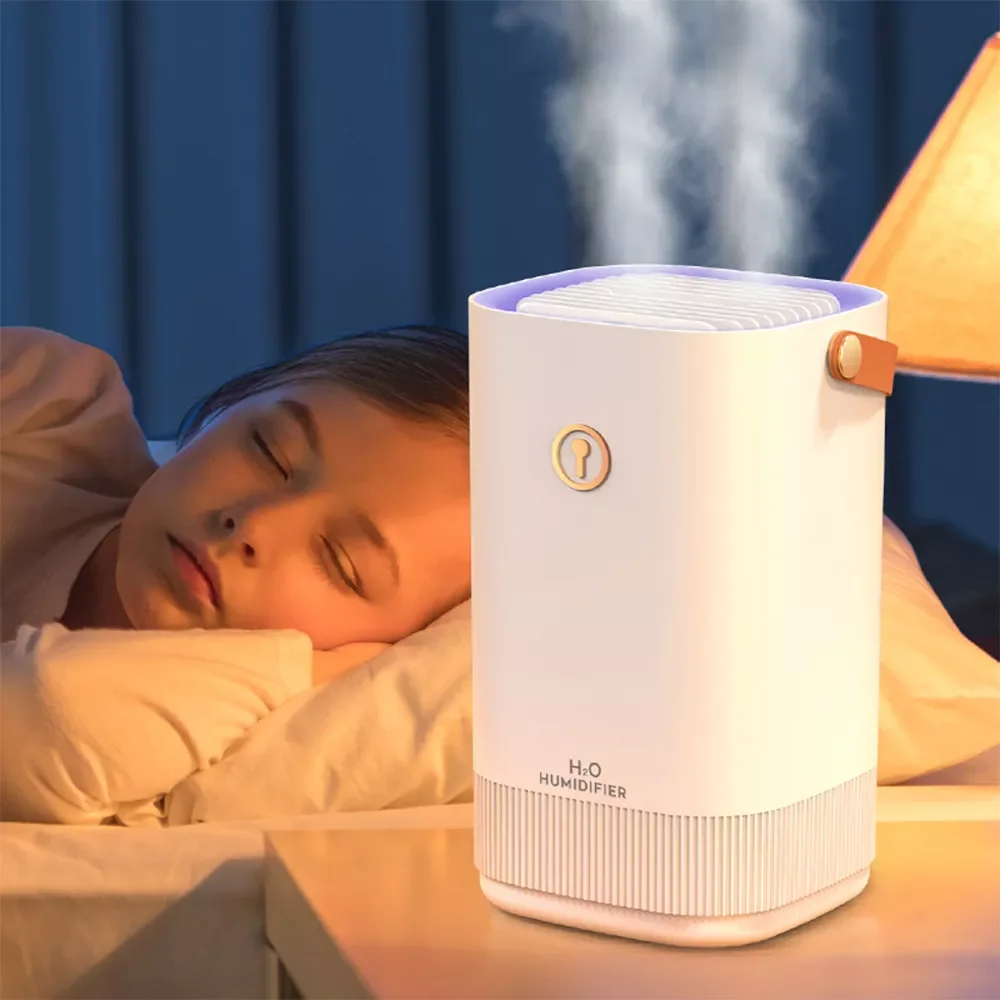 

Large-Capacity Dual-Nozzle Air Humidifier Silent Ultrasonic Adjustable Cold Fog Aroma Diffuser LED Atmosphere Night Light