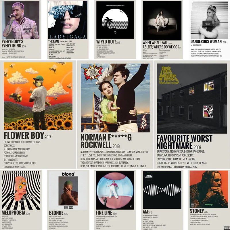 Постеры и наклейки на стену с изображением альбома донда Тайлера из белой бумаги