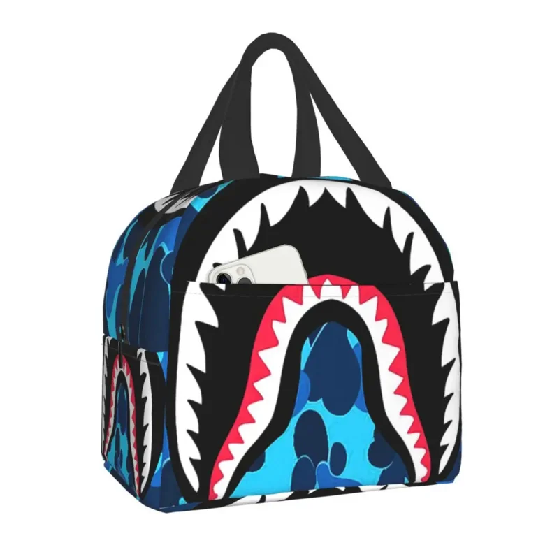 

Камуфляжная сумка для обеда с изображением Зубов Акулы на заказ, мужские и женские теплые термоизолированные Ланч-боксы для взрослых и офиса