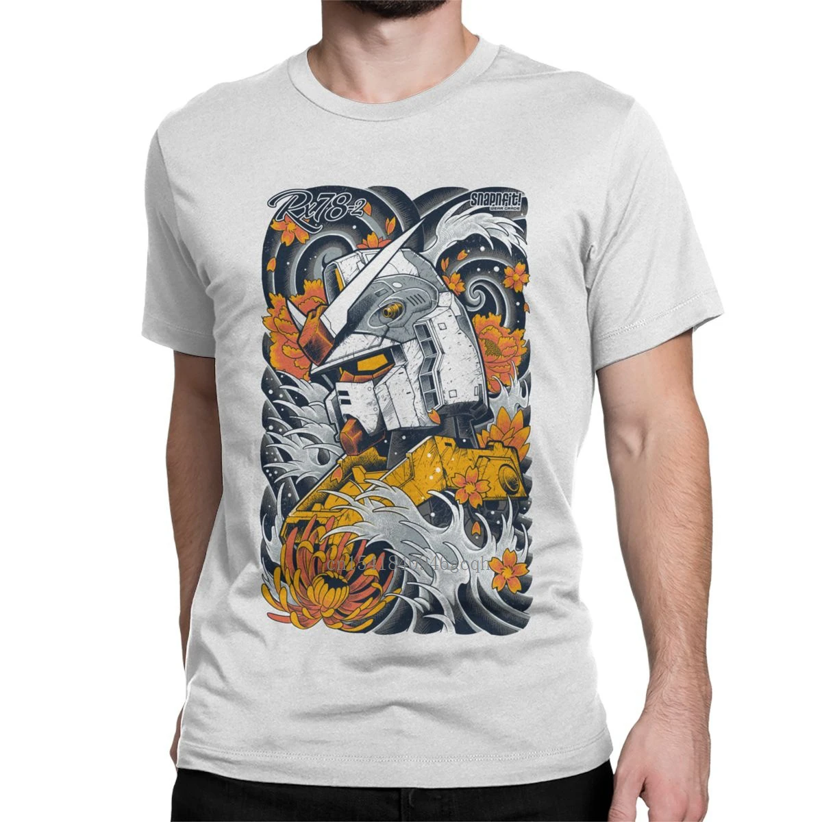 

Gundam Robot Men's T Shirt Anime Manga Funny Tees Short Sleeve Crew Neck T-Shirts Pure Cotton Adult Tops