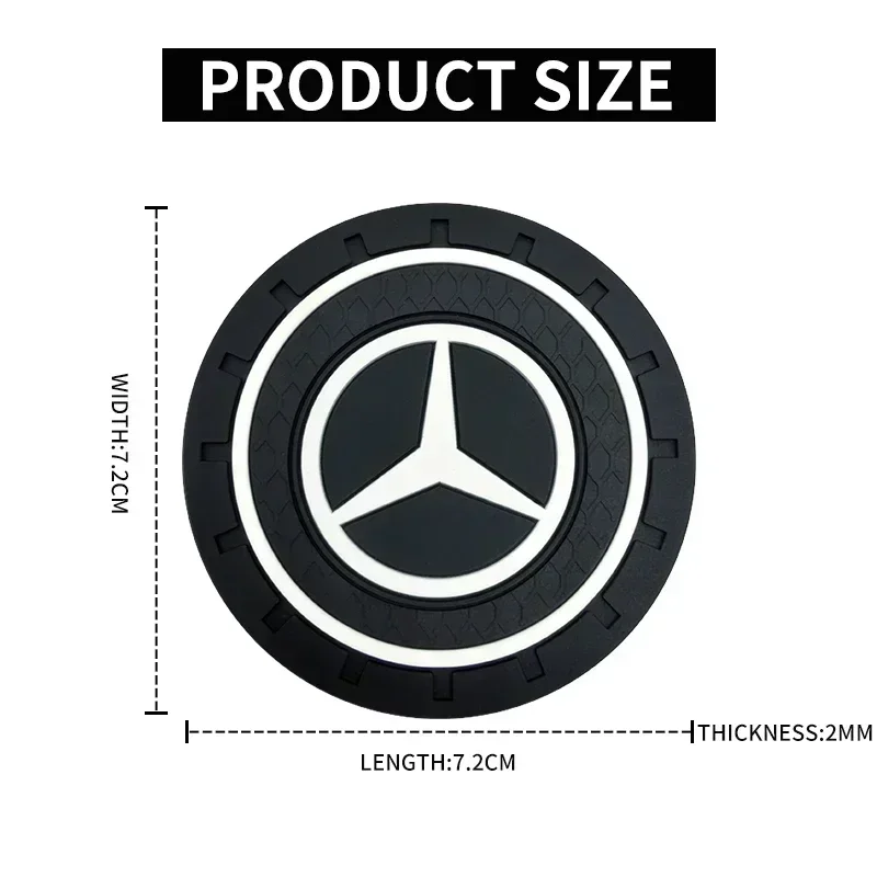 2 шт. Нескользящий автомобильный резиновый коврик для чашки воды Mercedes Benz C180 C200 C260