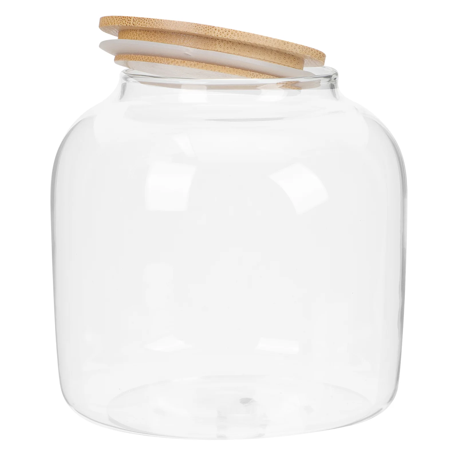 

Glass Tea Storage Jars Lids Cereal Containers Food Pantry Big Canister Bamboo Airtight Make & Canisters With