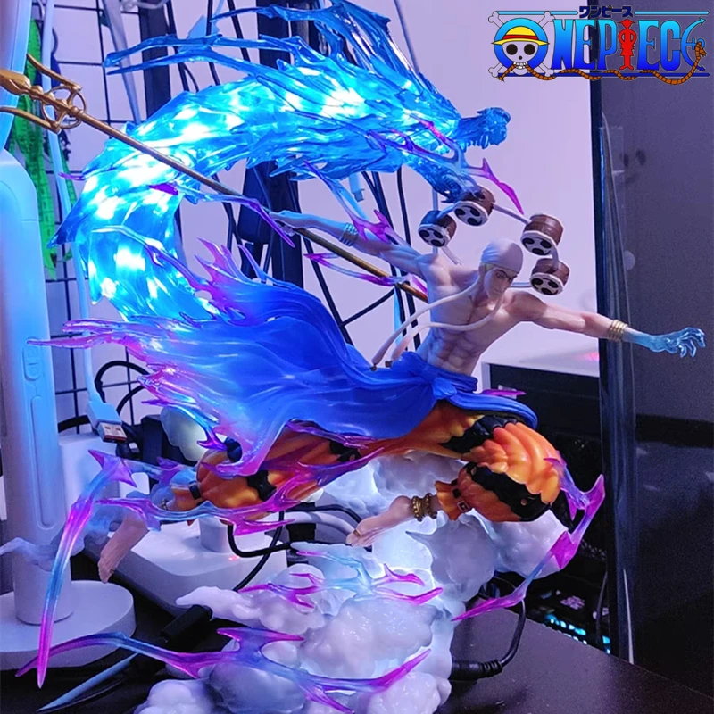 

32cm Anime One Piece Figure Enel Pvc Action Figurine With Led Light Statue Model Collection Decoration Toys Kids Christmas Gifts