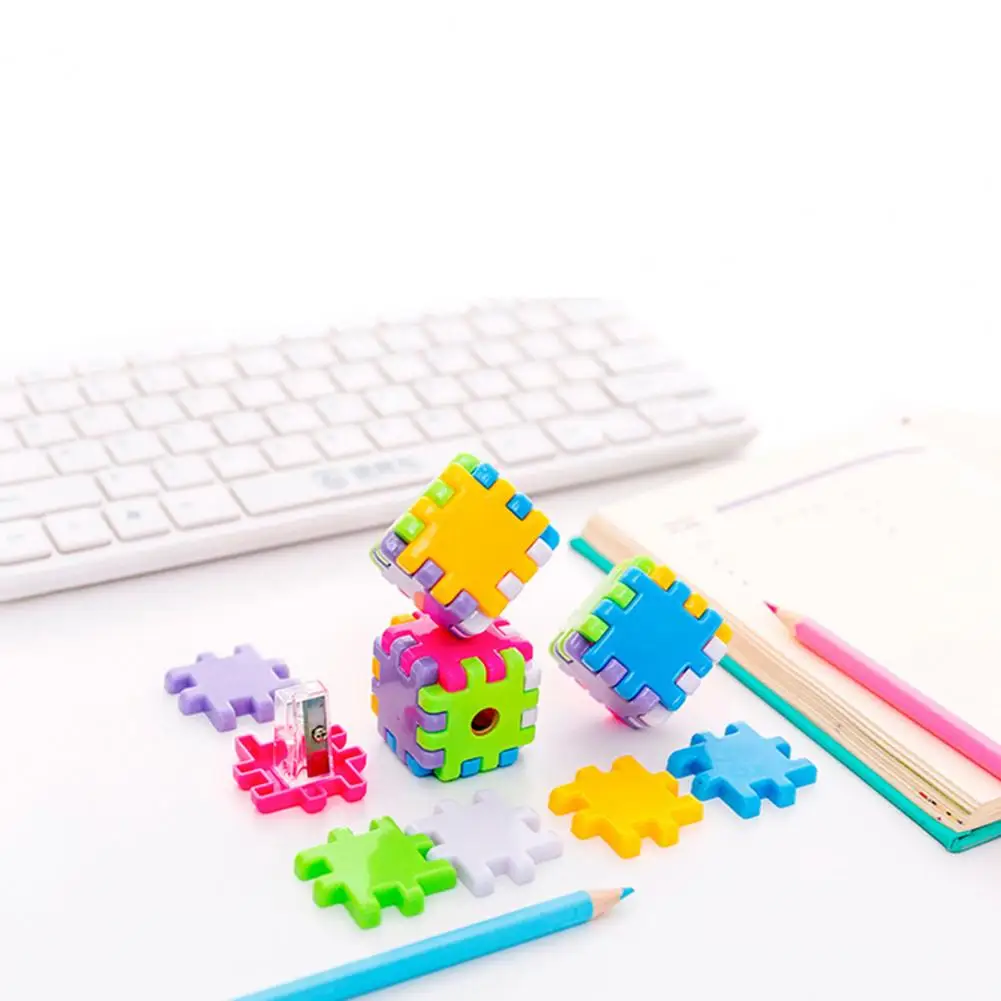 Sharpener Easy To Use Pencil Roller Sharp Blade Puzzle Shape