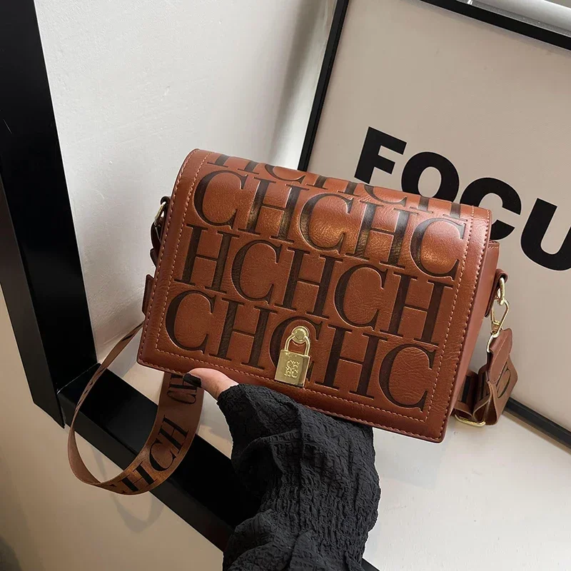 Роскошная Однотонная Сумка На Плечо Из Искусственной Кожи С Застежкой 2024