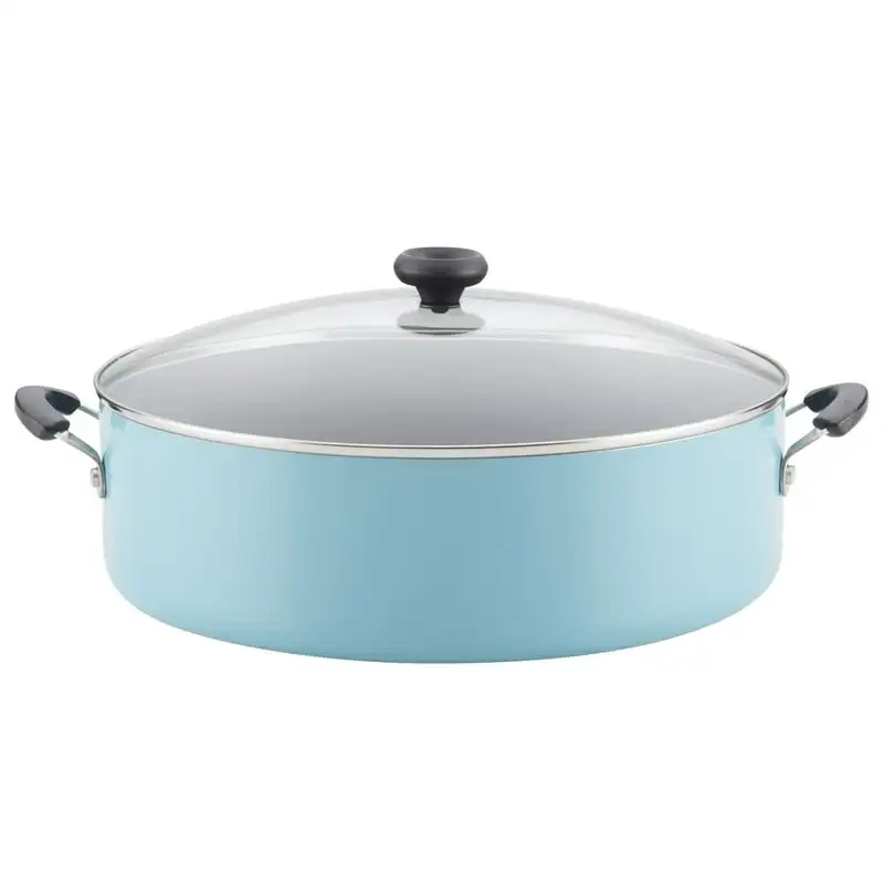 

Easy Clean Nonstick Family Pan, Jumbo Cooker with Lid, Aqua Air fryer liner Baking tray for oven Air fryer silicone basket Pizza