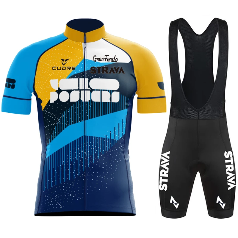 

STRAVA 2022 Bicycle Team Mens summer breathable mountain bike clothing sports short sleeve suit cycling jersey set Ropa Ciclismo