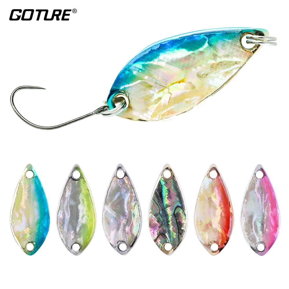 

Goture 2pcs Fishing Spoons Lures 2.8g 4g Casting Metal Spoon Fishing Lures Blade Bait for Trout Bass Pike Walleye Salmon