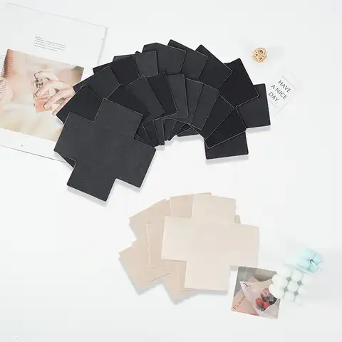 Black Women Cross Shape Self-Adhesive Disposable Satin Nipple Cover Stickers for Strapless Clothes Breast Pasties Invisible Bra