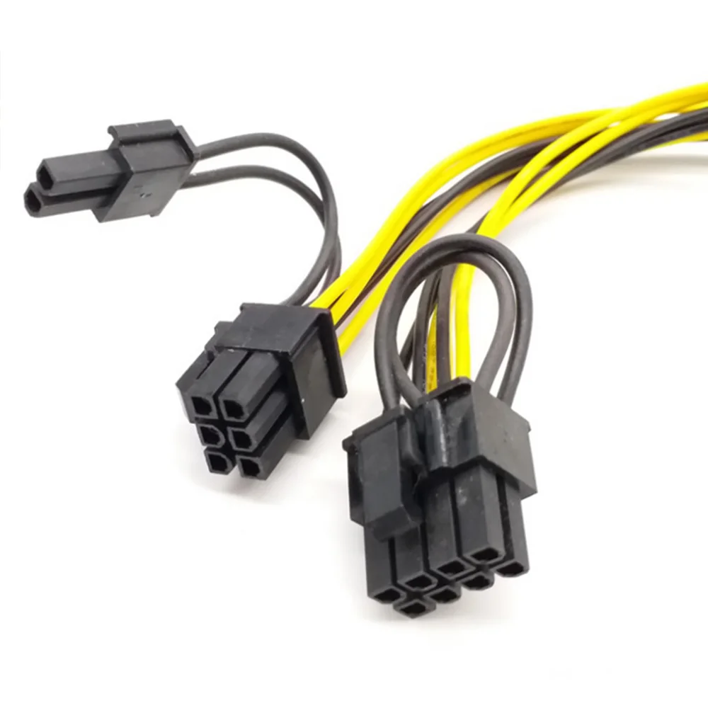 Фото 10 шт. 8-контактный PCI Express на 2 x PCIe 8 (6 + 2)-контактный разветвитель материнской платы, графическая видеокарта, PCIE, графический процессор, VGA, разветвитель, кабель питания-концентратор №3